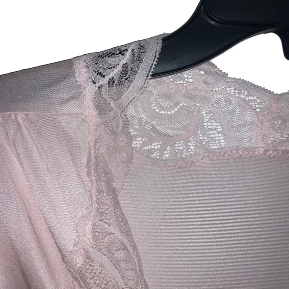 Vintage Olga Erteszek Pink Floral Lace Robe With Belt Size Medium Style 94250 - Picture 4 of 12